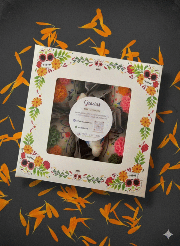 Vela de Cempasúchil (paquete de 4 piezas)